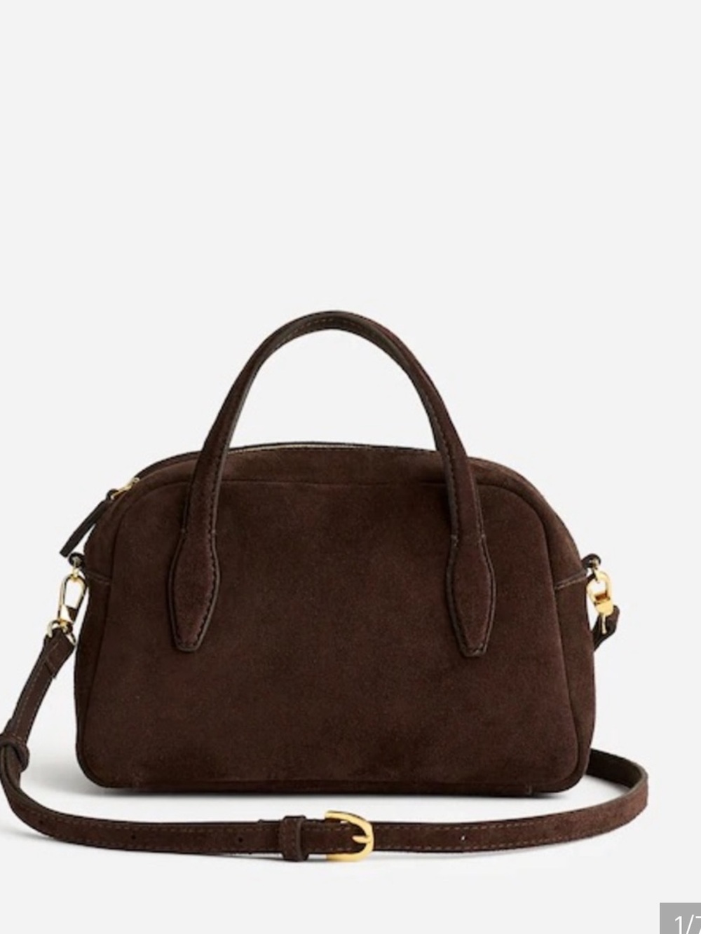 Madewell Small Crossbody Bag in Dark Brown Suede